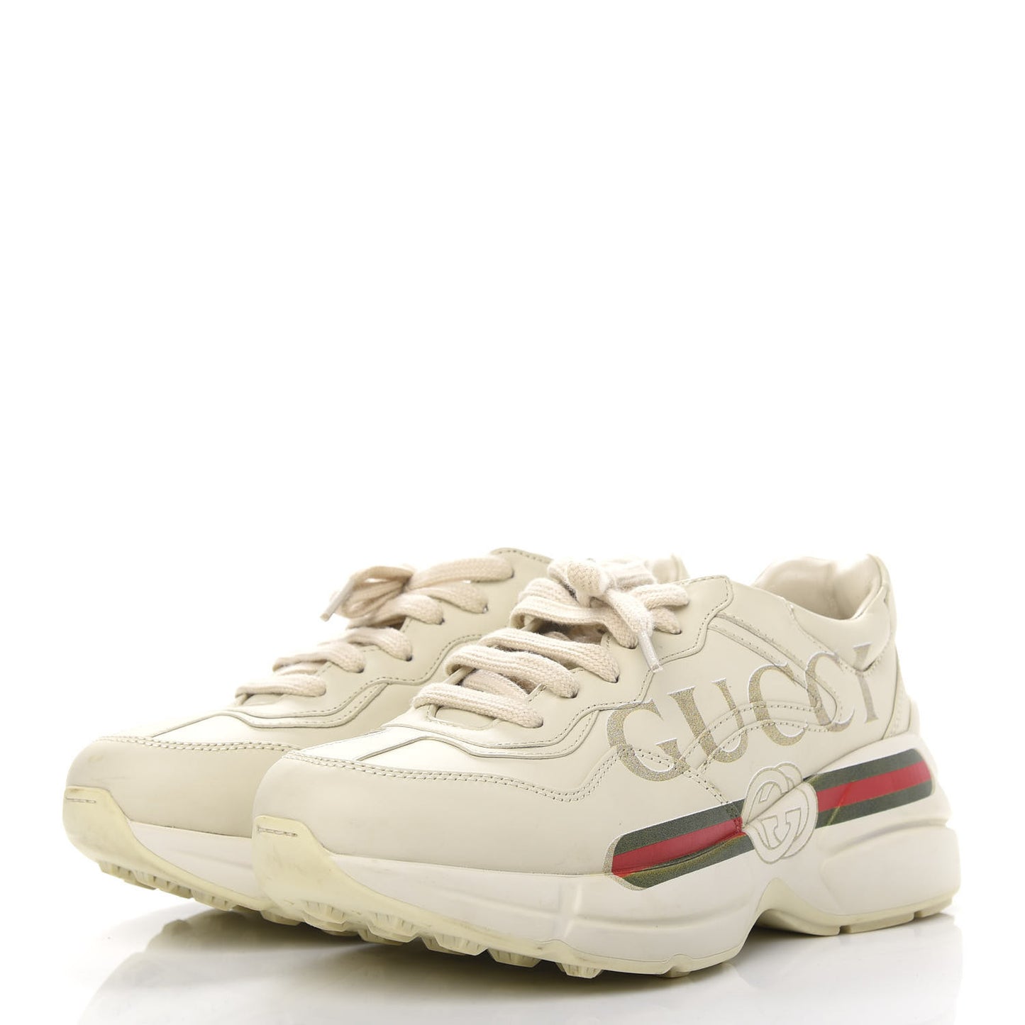 Calfskin Logo Womens Rhyton Sneakers 36.5 Ivory