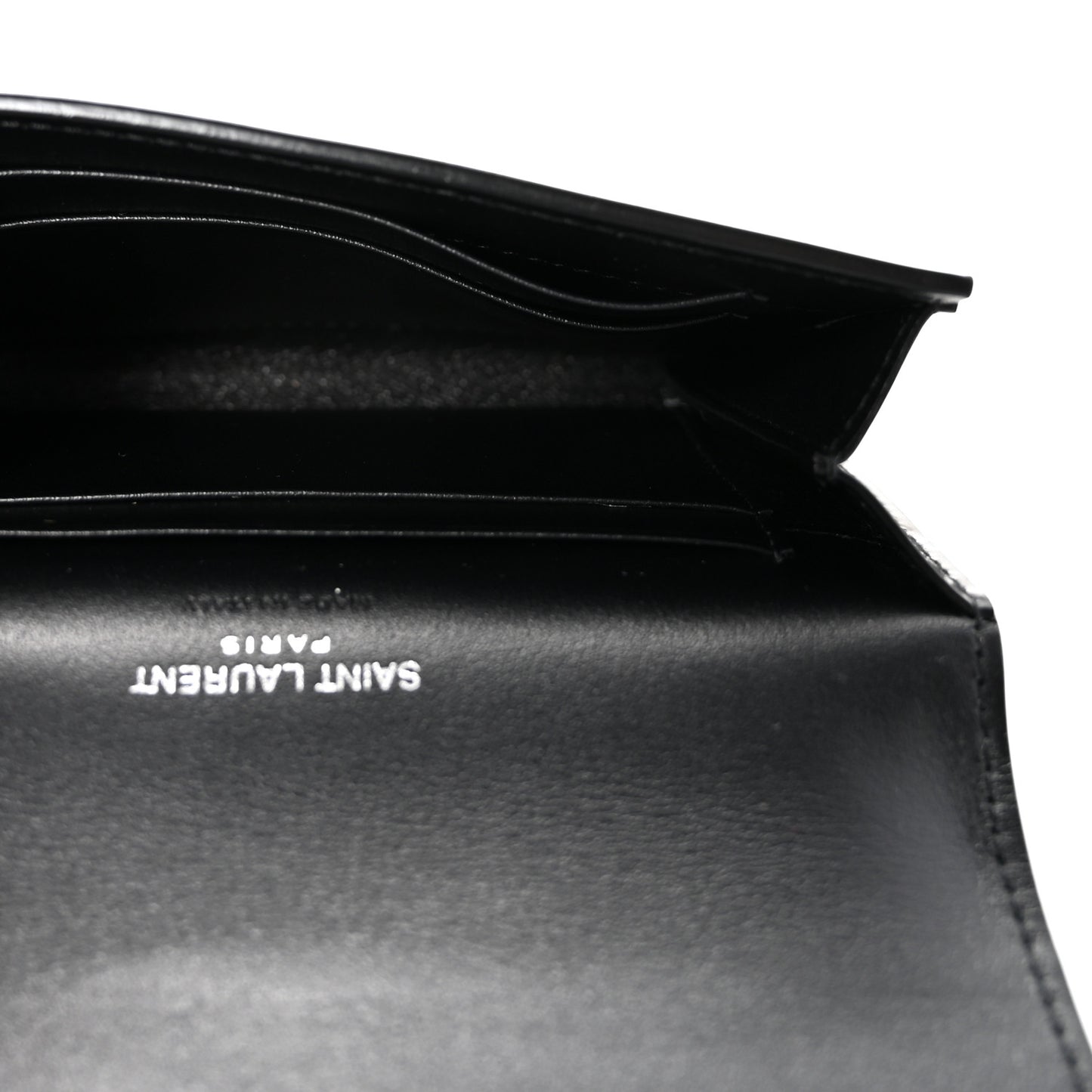 Patent Calfskin Small Monogram Envelope Wallet Black