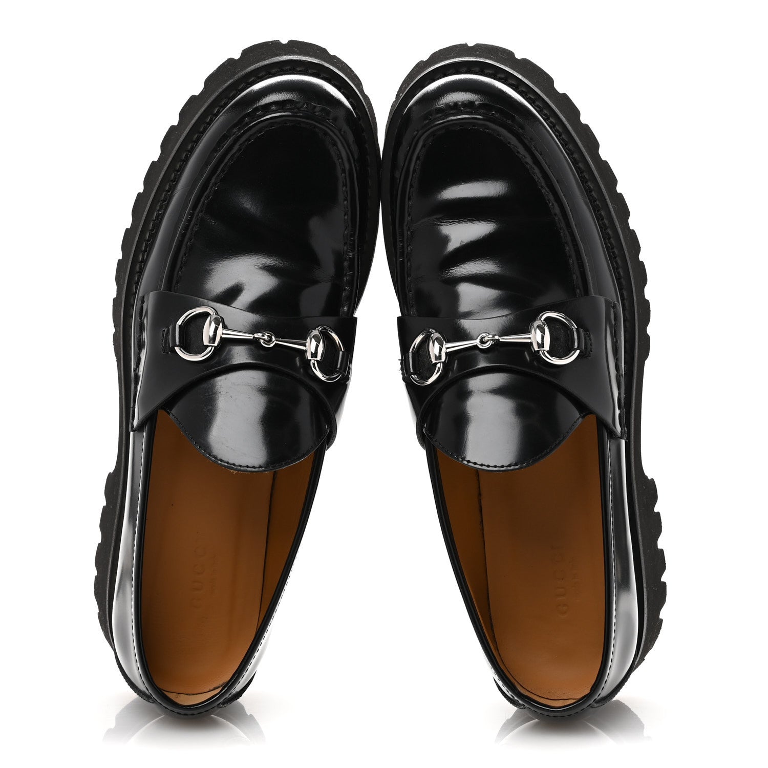 Gucci Cordovan Lux Womens Horsebit 45mm Platform Loafers 39 Black 2 of 11