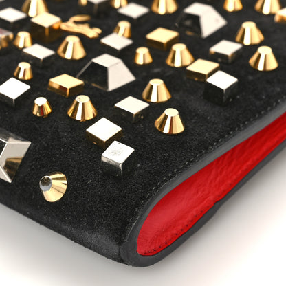 Christian Louboutin Calfskin Suede Studded Skypouch Crossbody Clutch Black 8 of 8