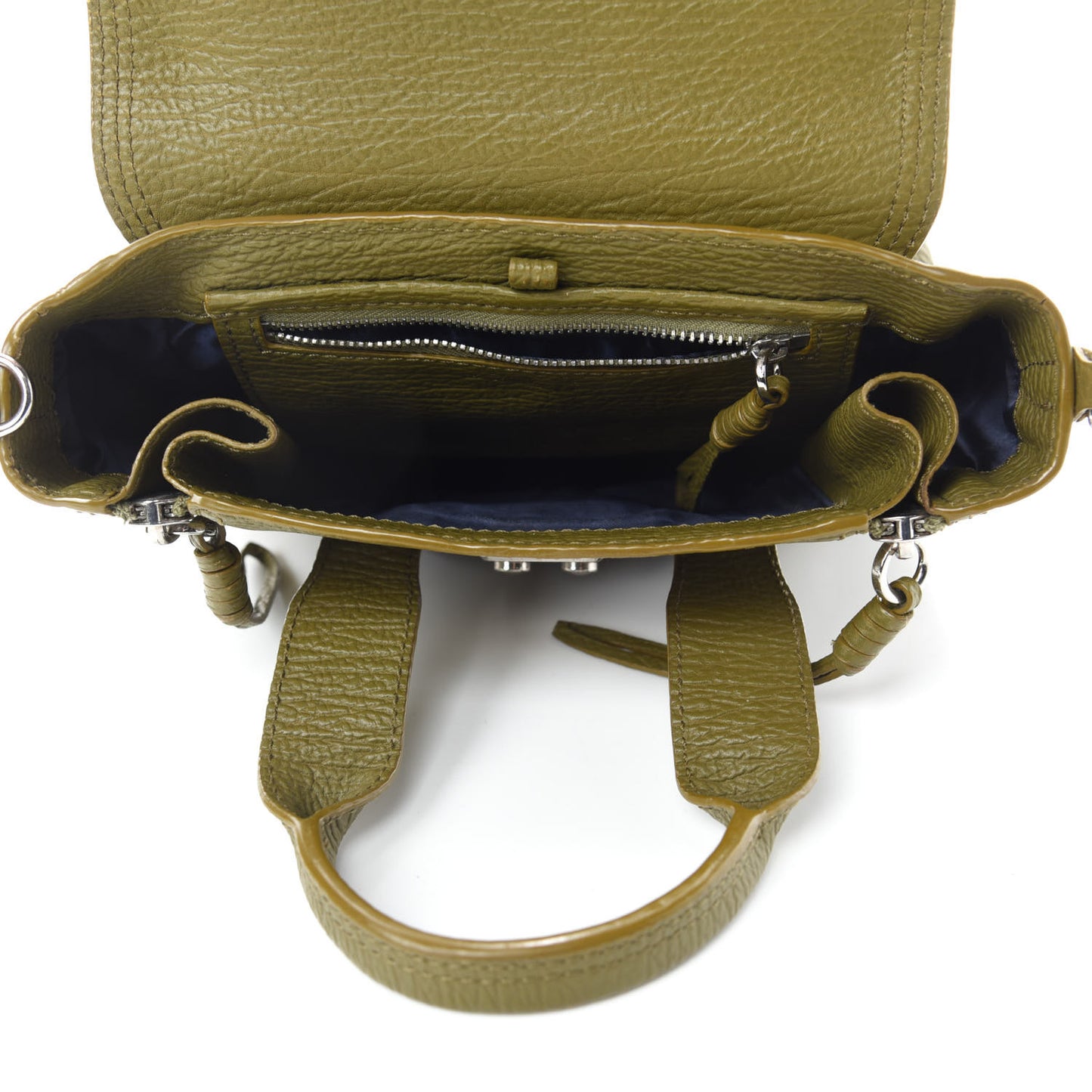 Textured Calfskin Mini Pashli Satchel Green