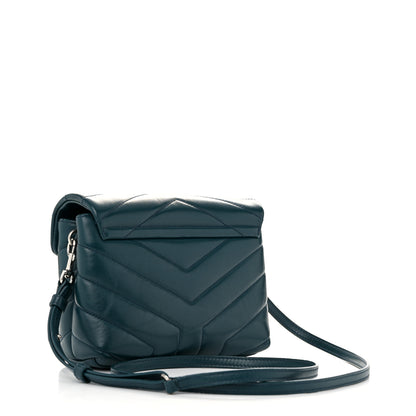 Saint Laurent Calfskin Y Quilted Monogram Toy Loulou Satchel Dark Turquoise 3 of 13