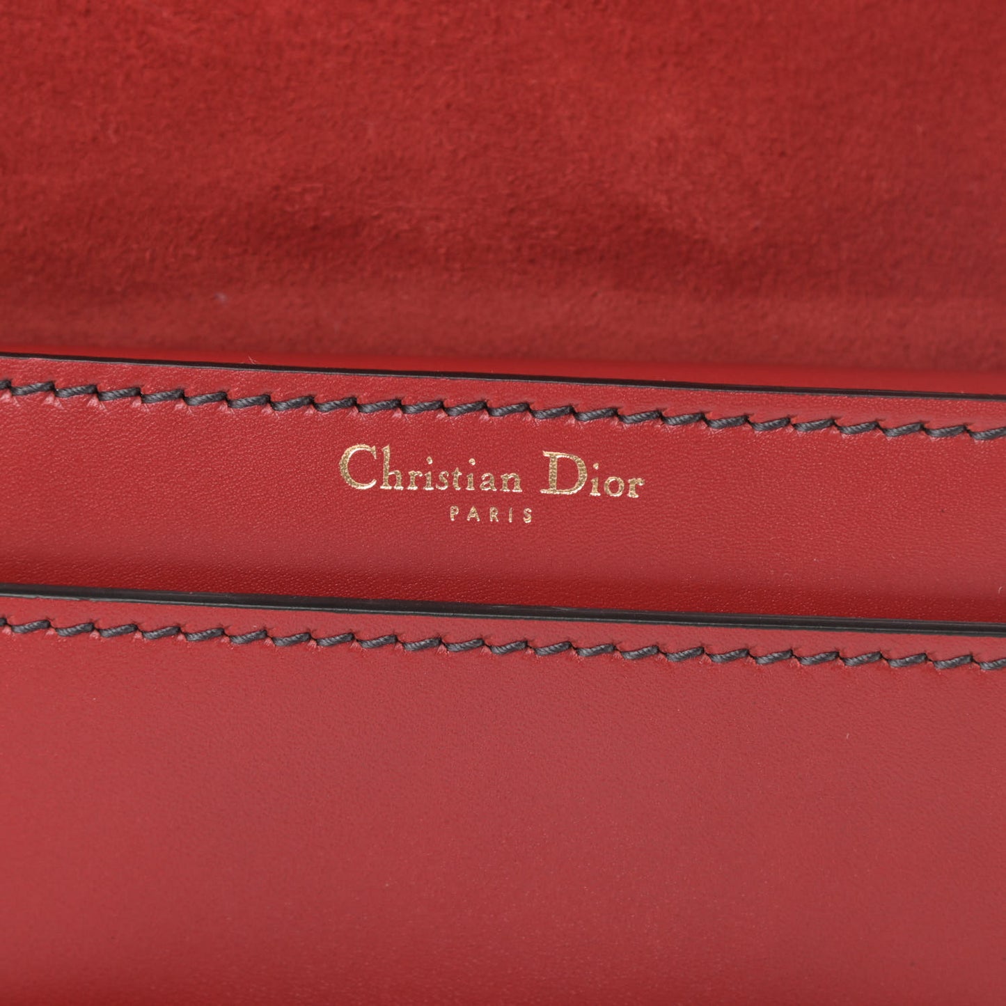 Calfskin J'Adior Chain Flap Bag Red