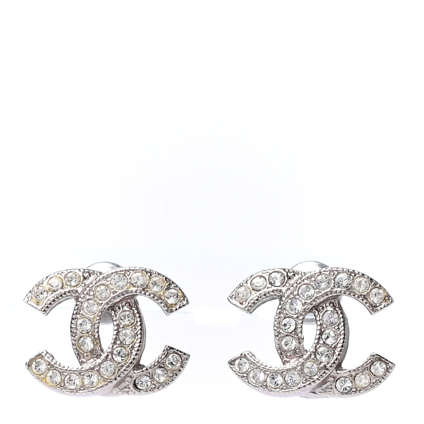 Crystal CC Earrings Silver