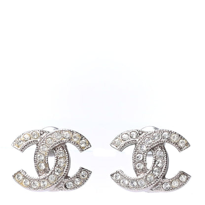 Chanel Crystal CC Earrings Silver 1 of 4