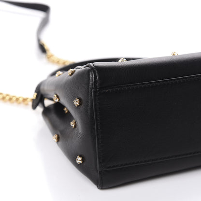 Fendi Nappa Crystal Studded XS Peekaboo Iconic Satchel Black 7 of 11