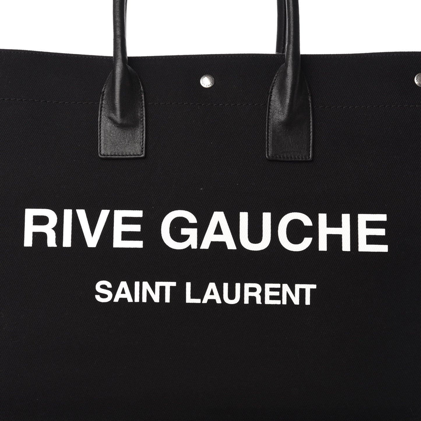 Linen Calfskin Rive Gauche Tote Black