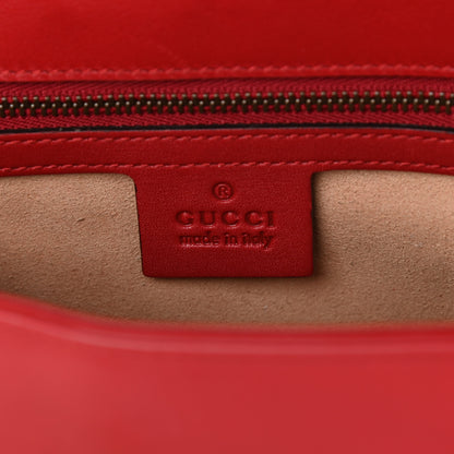Gucci Calfskin Matelasse Small GG Marmont Shoulder Bag Hibiscus Red 6 of 9