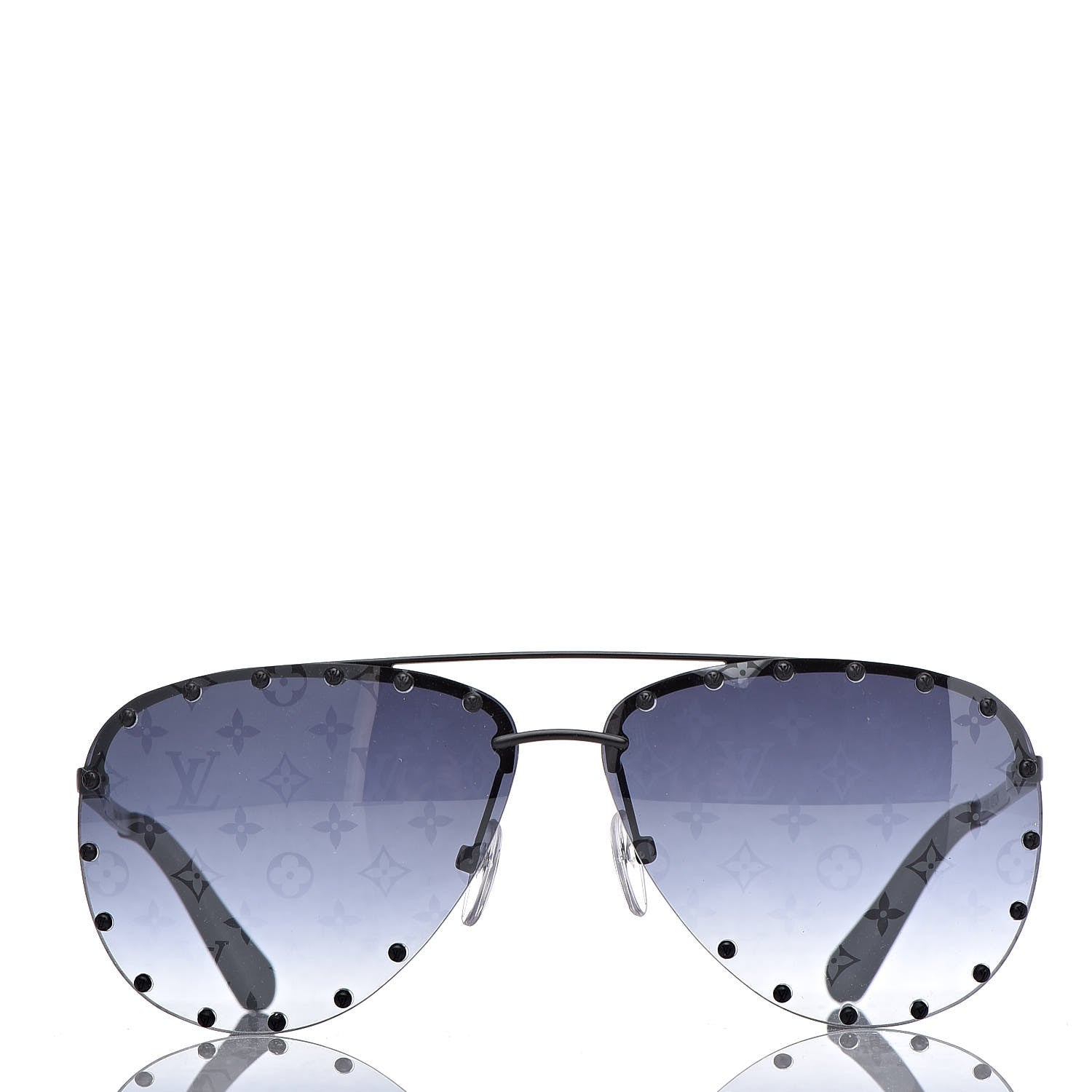 Louis Vuitton Monogram The Party Aviator Sunglasses Z0971U Black 2 of 10