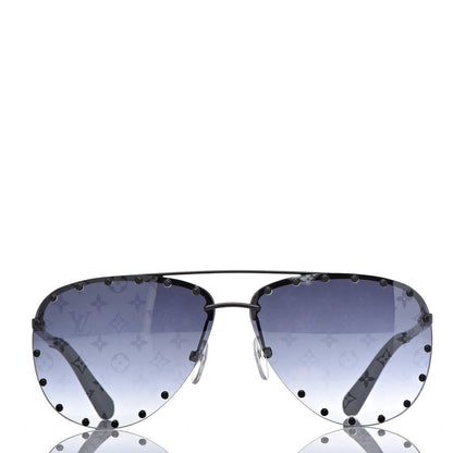 Louis Vuitton Monogram The Party Aviator Sunglasses Z0971U Black 2 of 10