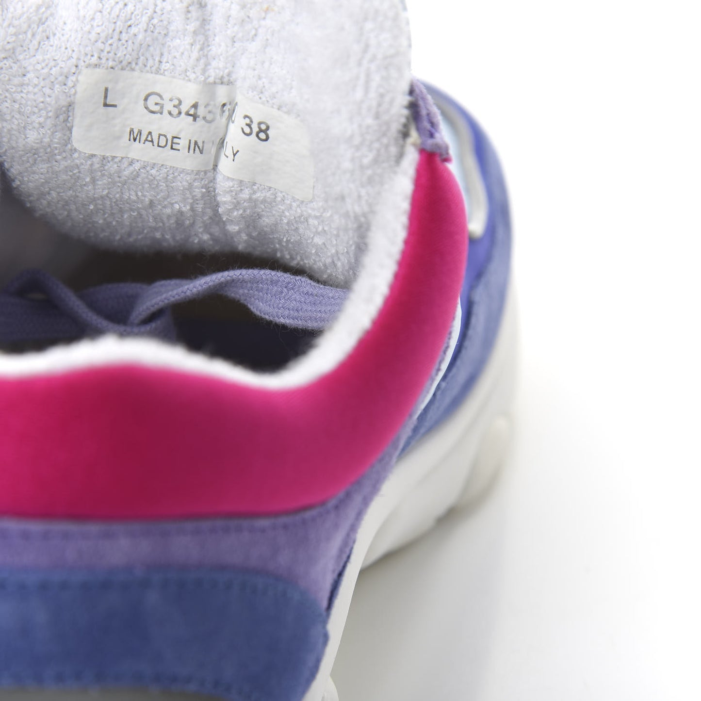Nylon Calfskin Suede CC Womens Sneakers 38 Light Blue