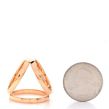 Hermes Permabrass Rose Gold Plated Trio Scarf Ring 2 of 3