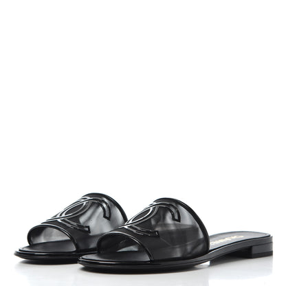 Chanel Mesh Patent Calfskin CC Mules 39 Black 3 of 8