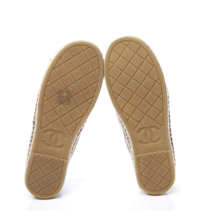 Chanel Velvet Logo Espadrilles 38 Beige Black 6 of 11