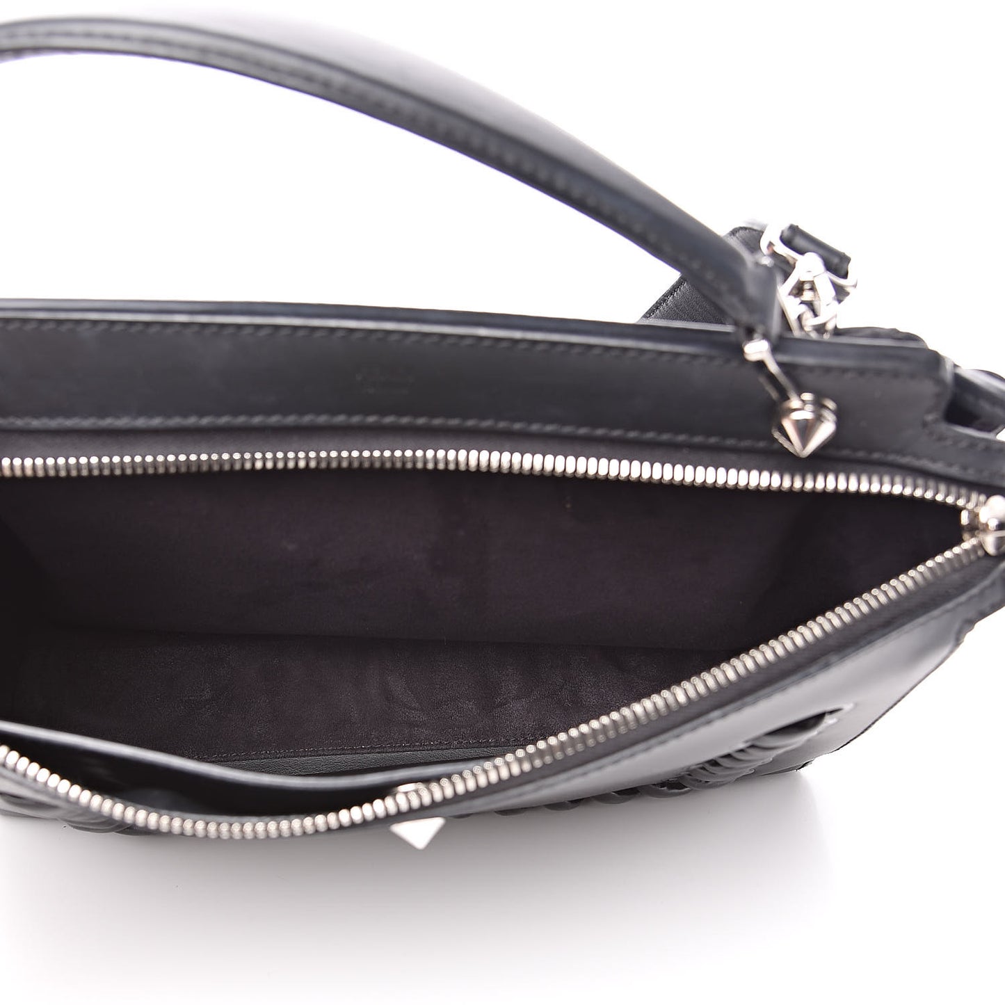 Vitello Baltico Dolce Shiny Nappa Lace Up DotCom Satchel Black Blue