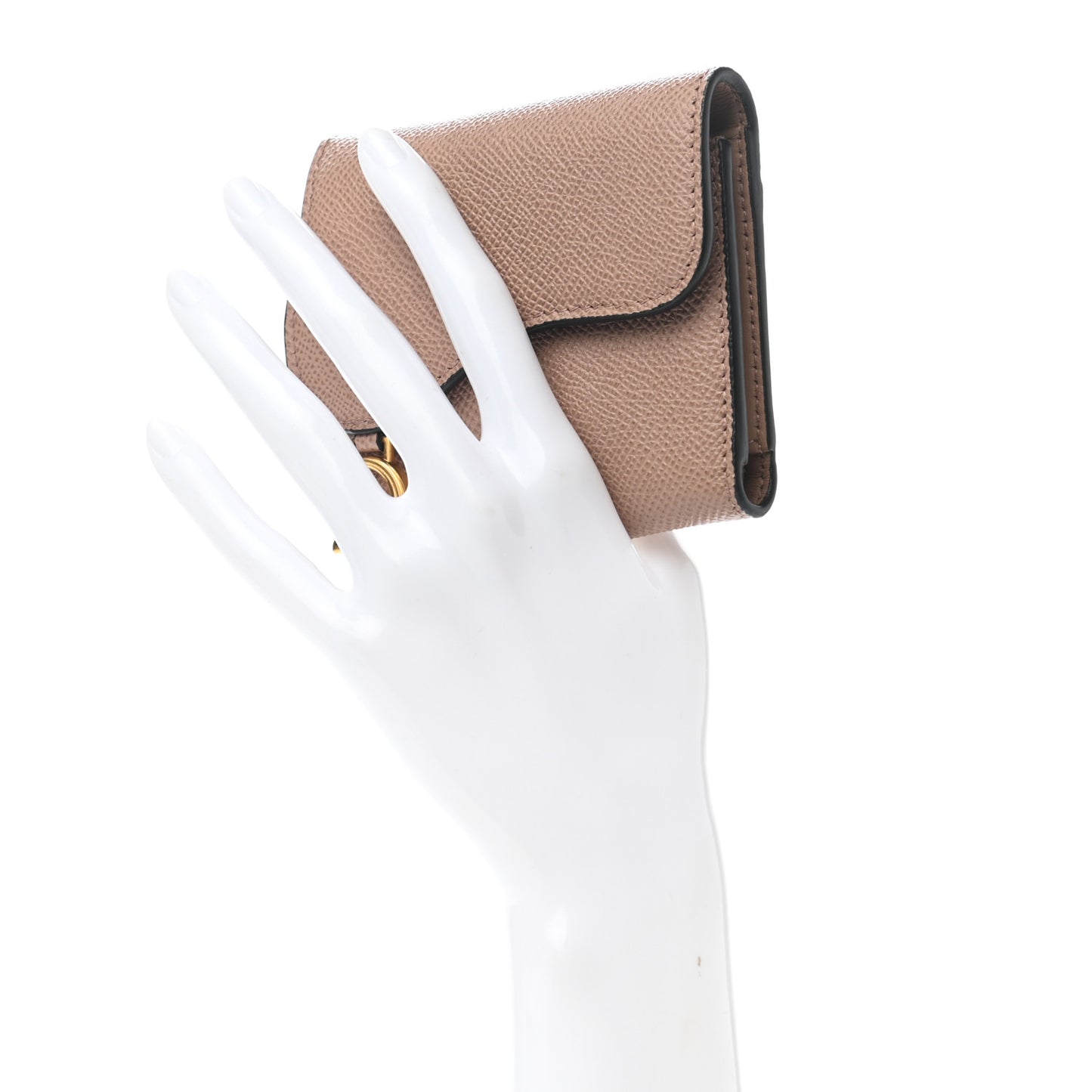 Grained Calfskin Saddle Lotus Wallet Blush