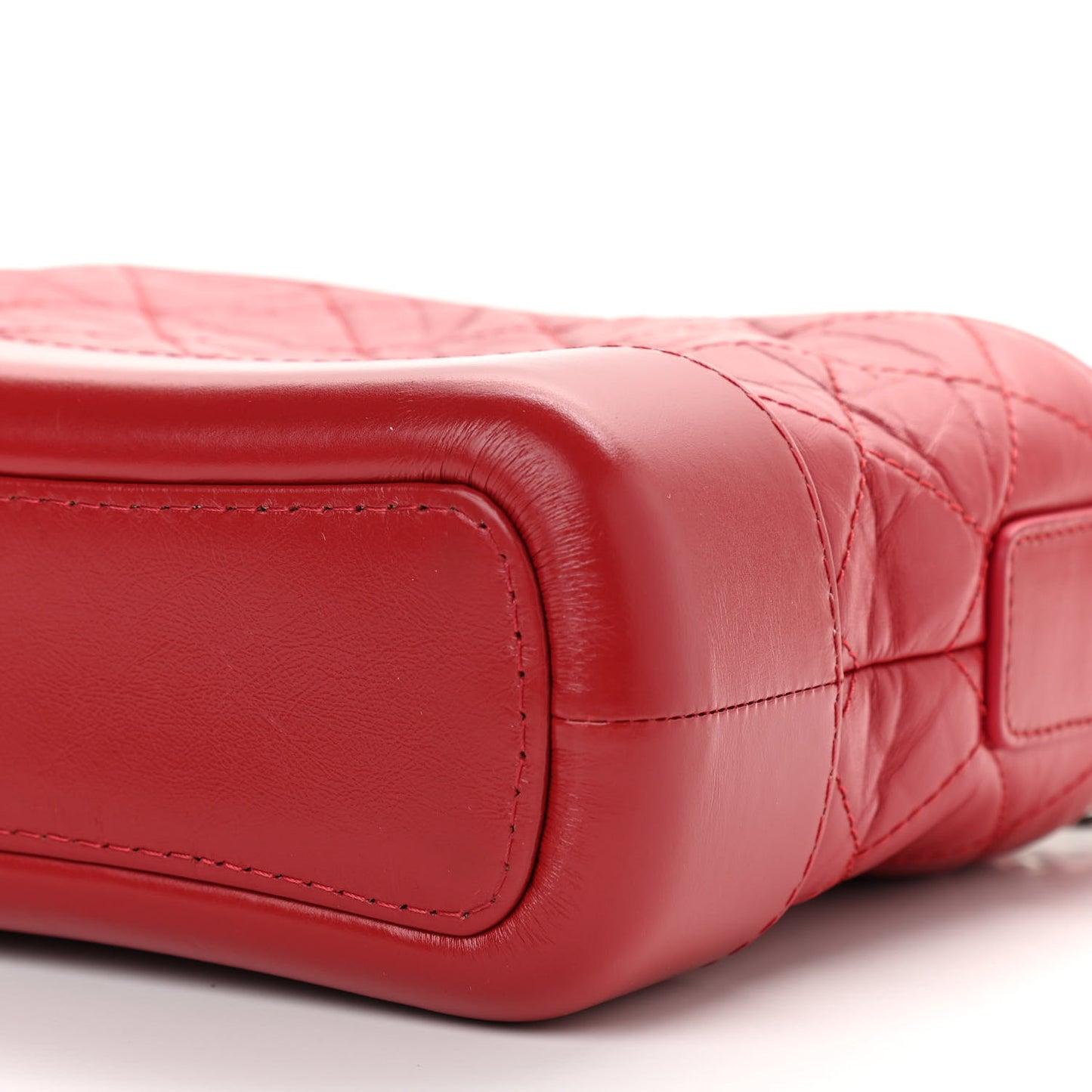 Aged Calfskin Quilted Small Gabrielle Logo Hobo Red