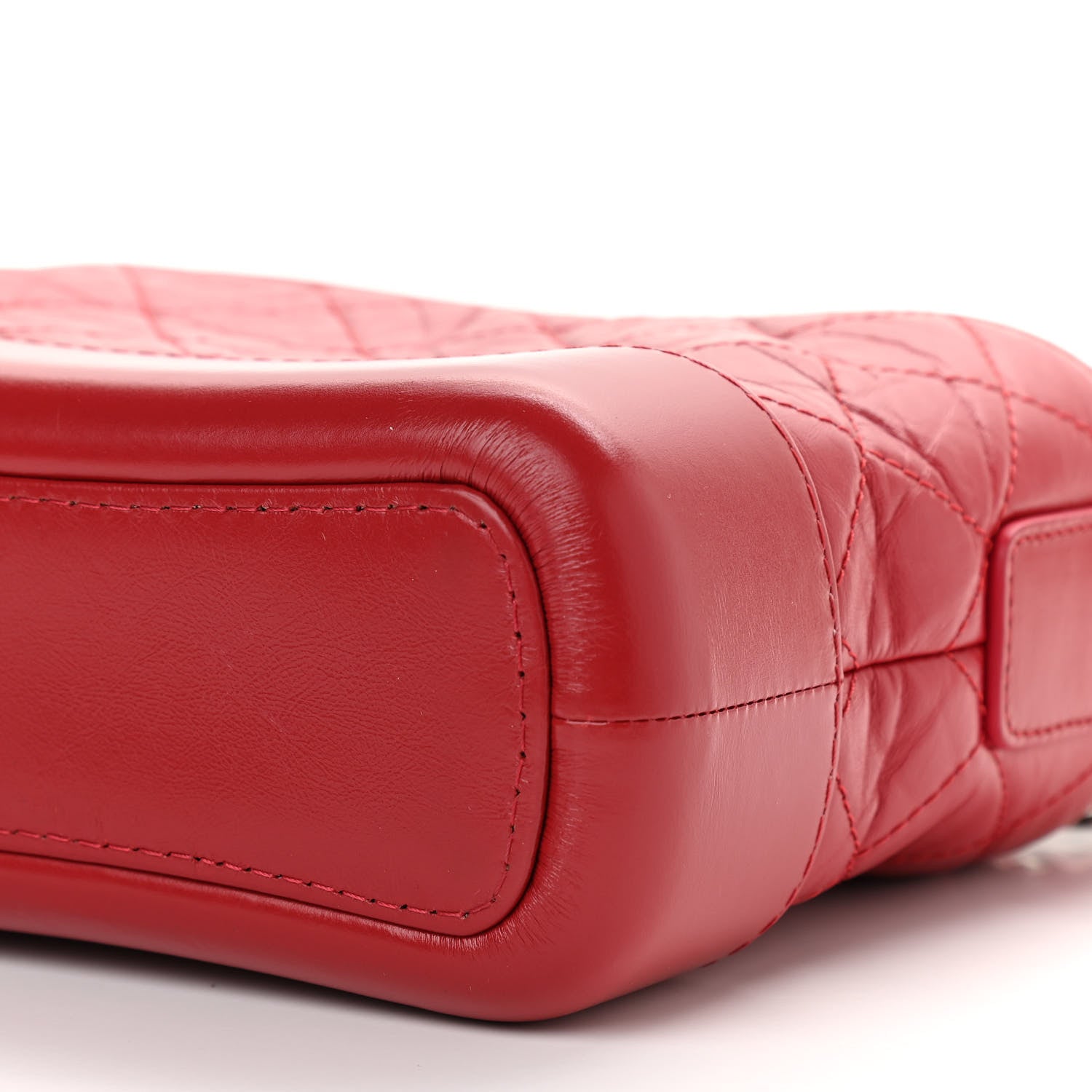 Chanel Aged Calfskin Quilted Small Gabrielle Logo Hobo Red 10 of 11