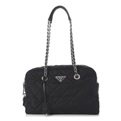 Prada Nylon Tessuto Impuntu Quilted Shoulder Bag Black 1 of 8