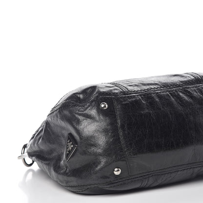 Prada Vitello Shine Turnlock Flap Shoulder Bag Black 9 of 10
