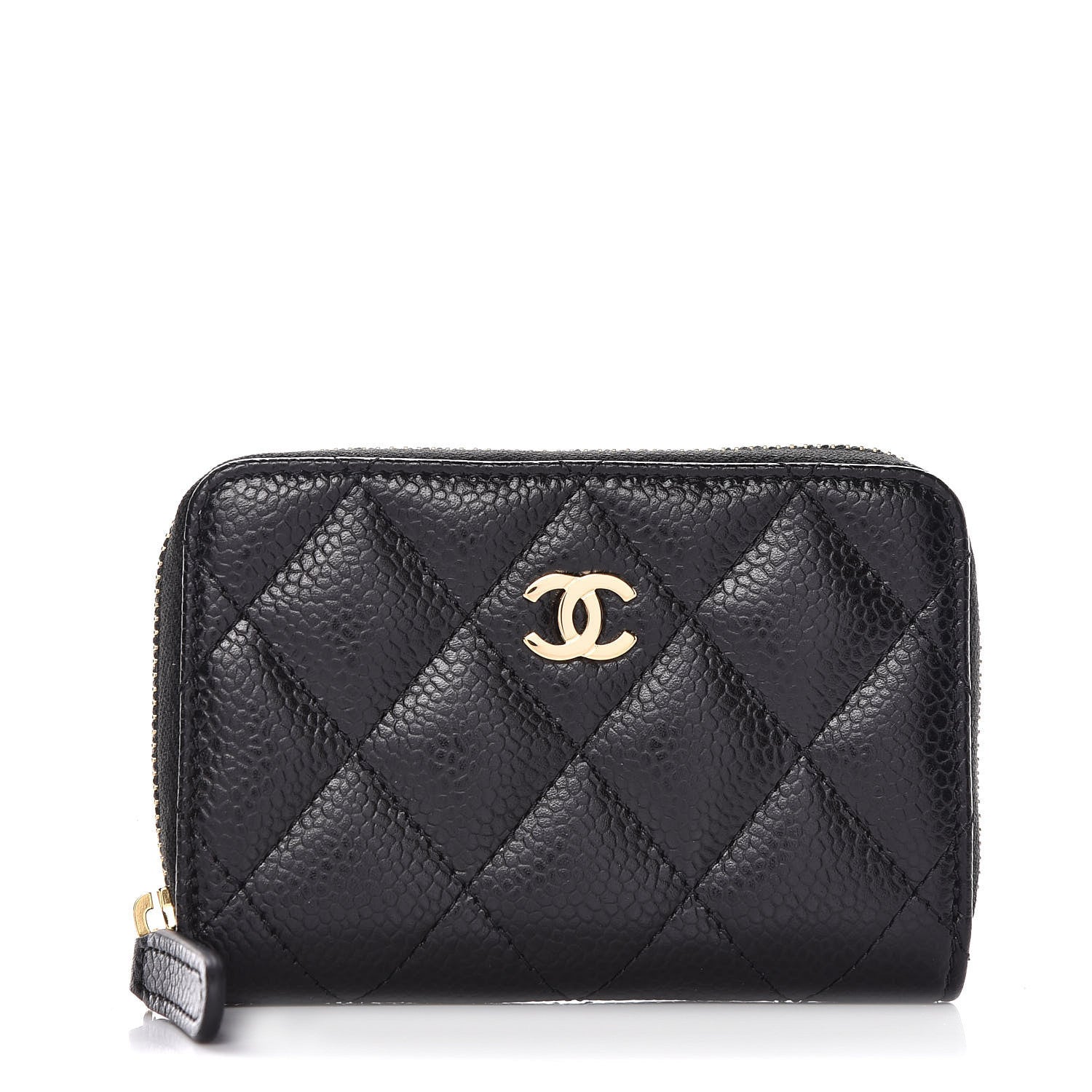 Chanel Caviar Quilted Zip Coin Purse Black 1 of 8