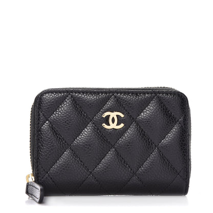 Chanel Caviar Quilted Zip Coin Purse Black 1 of 8