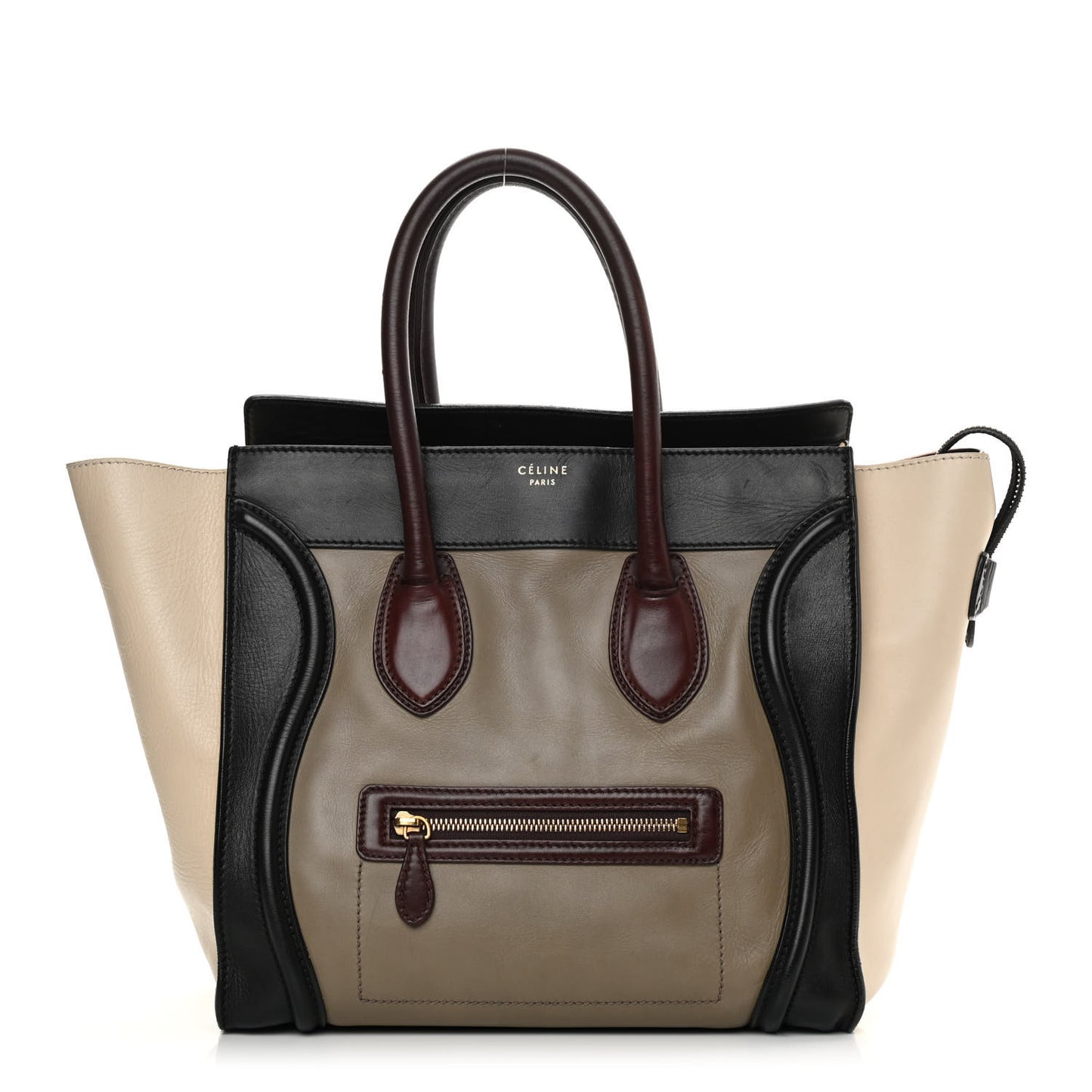 Smooth Calfskin Mini Tri-Color Luggage Grey