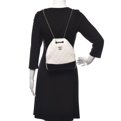 Chanel Aged Calfskin Quilted Small Gabrielle Backpack Black White 2 of 10