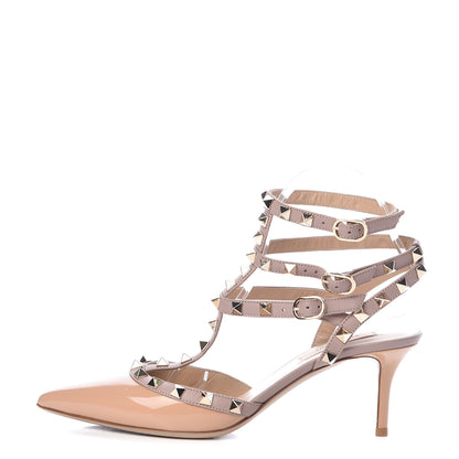 Valentino Garavani Patent Rockstud Ankle Strap 65mm Pumps 37.5 Skin Sorbet Poudre 1 of 9