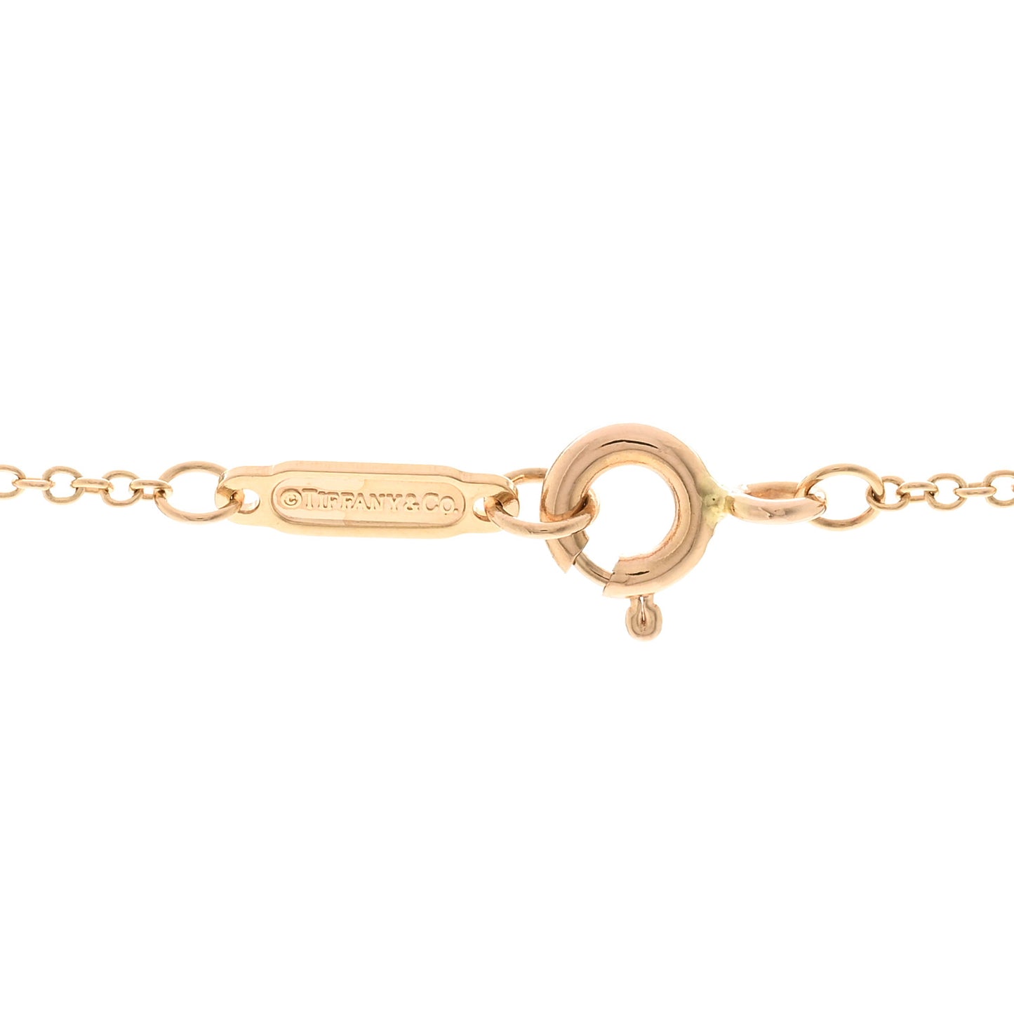 18K Rose Gold Diamond 1837 Circle Charm Pendant Necklace