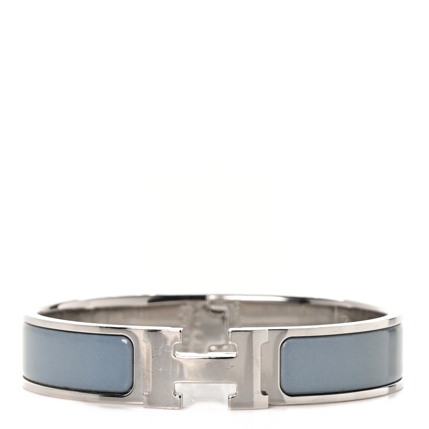 Hermes Enamel Narrow Clic Clac H Bracelet PM Gris Orage 1 of 4