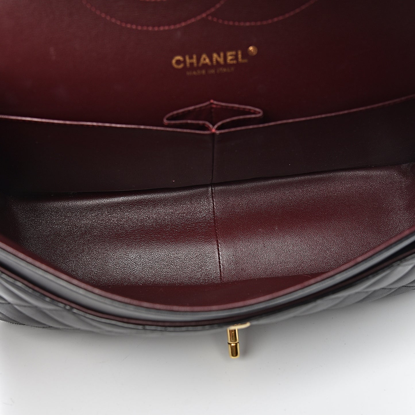 Lambskin Quilted Jumbo Double Flap Black