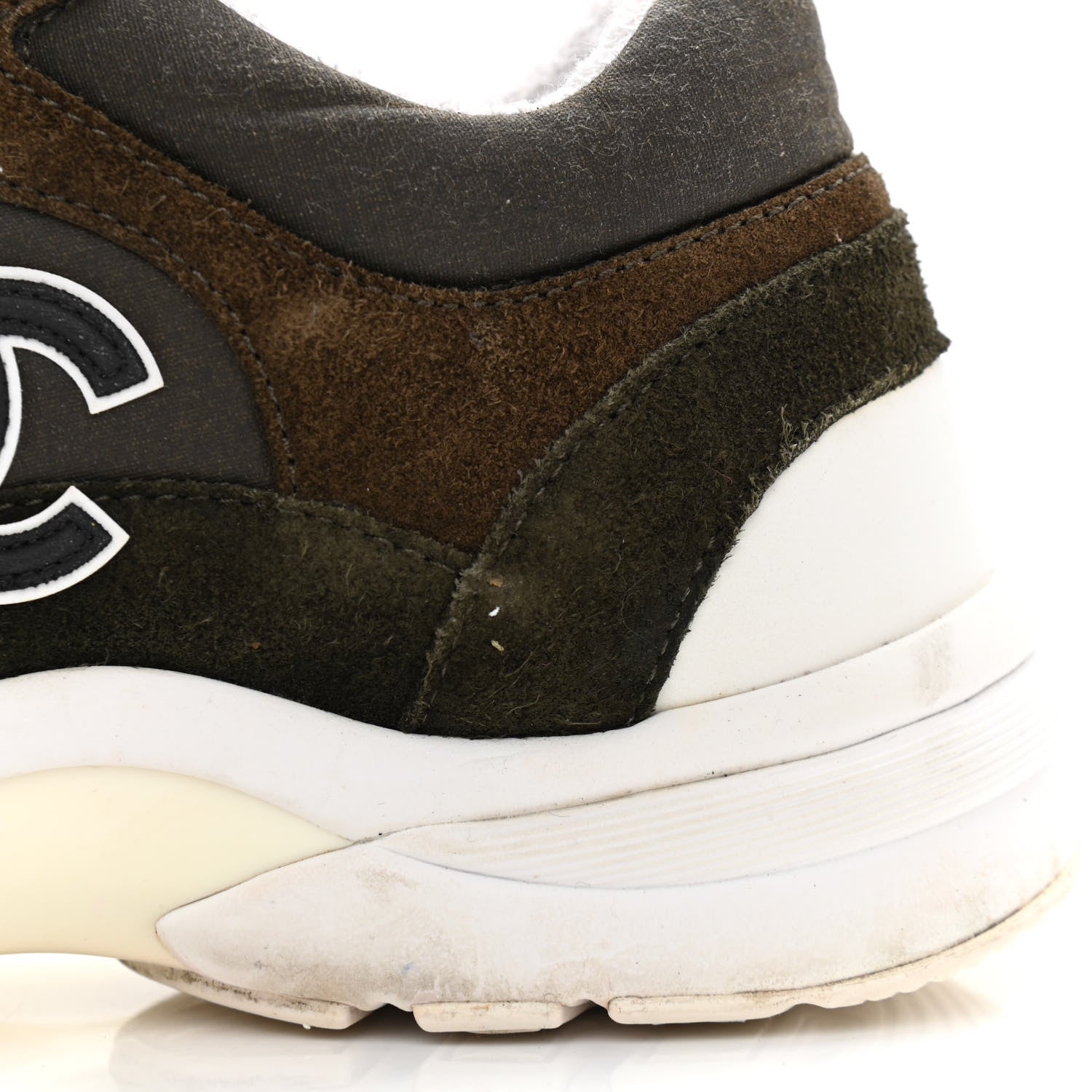Chanel Fabric Calfskin Suede CC Womens Sneakers 36 Dark Green 12 of 12