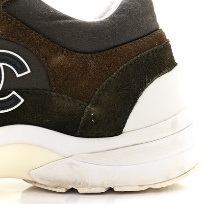Chanel Fabric Calfskin Suede CC Womens Sneakers 36 Dark Green 12 of 12