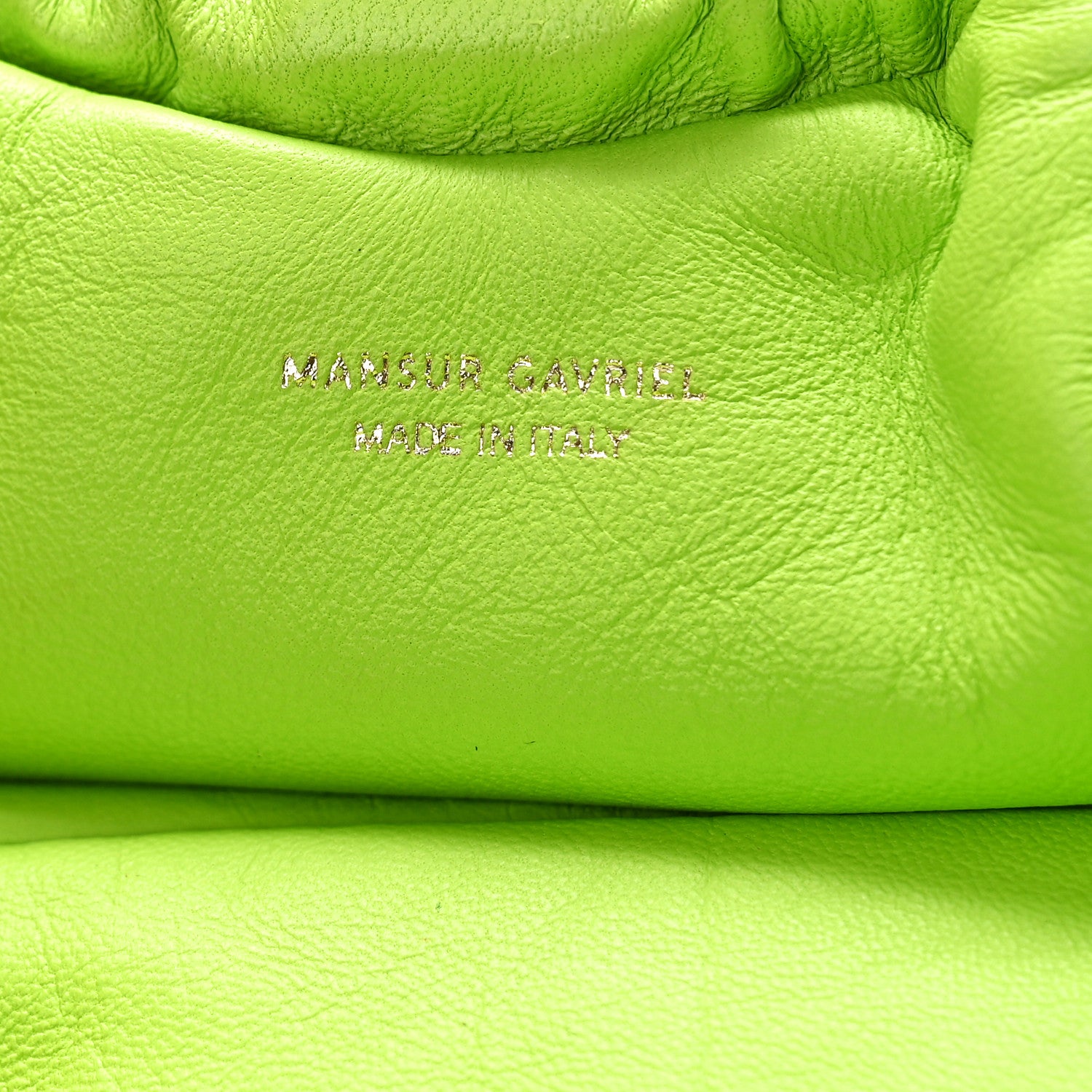 Mansur Gavriel Lambskin Mini Cloud Clutch Electric Lime 6 of 8