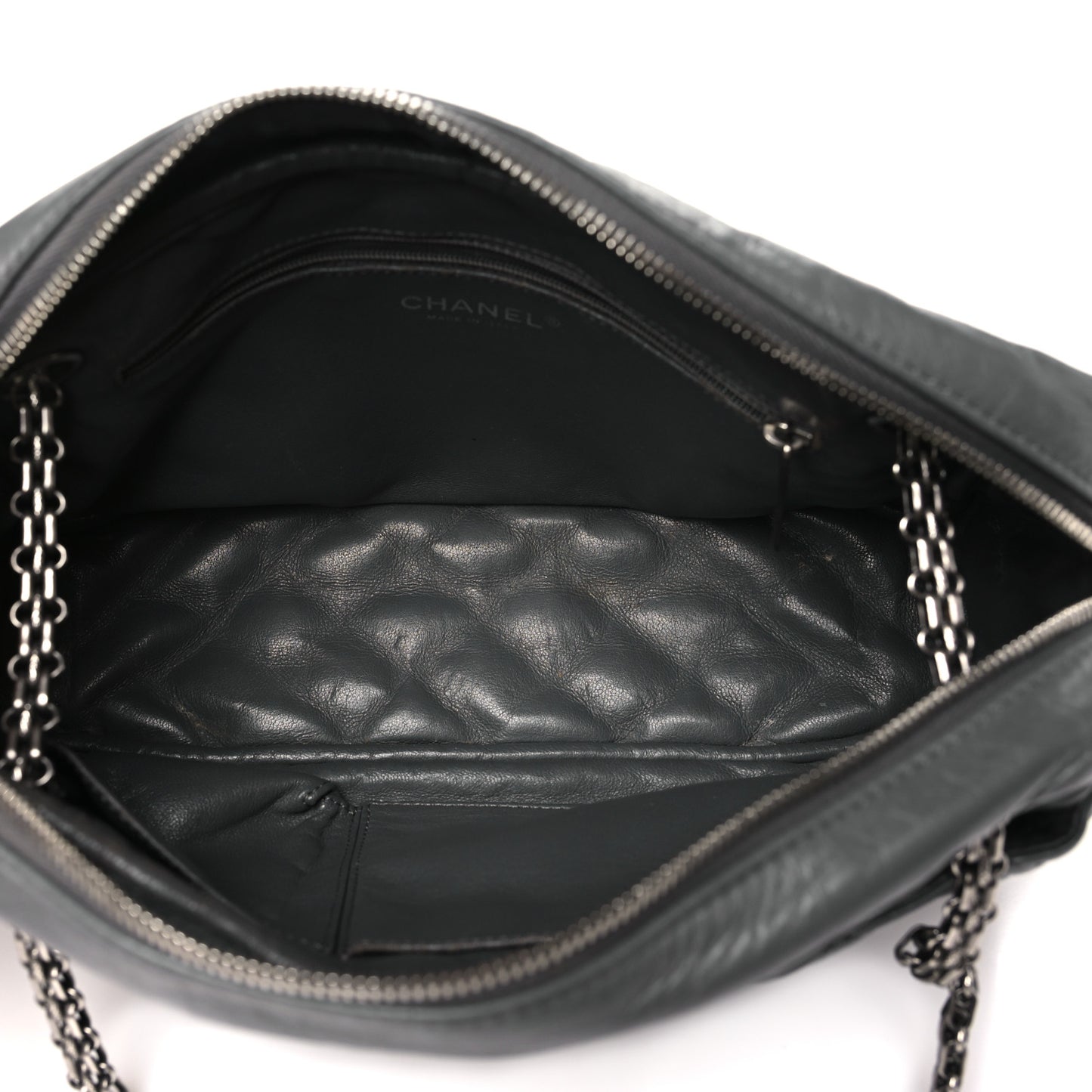 Aged Calfskin Quilted Medium Reissue Camera Case Grey