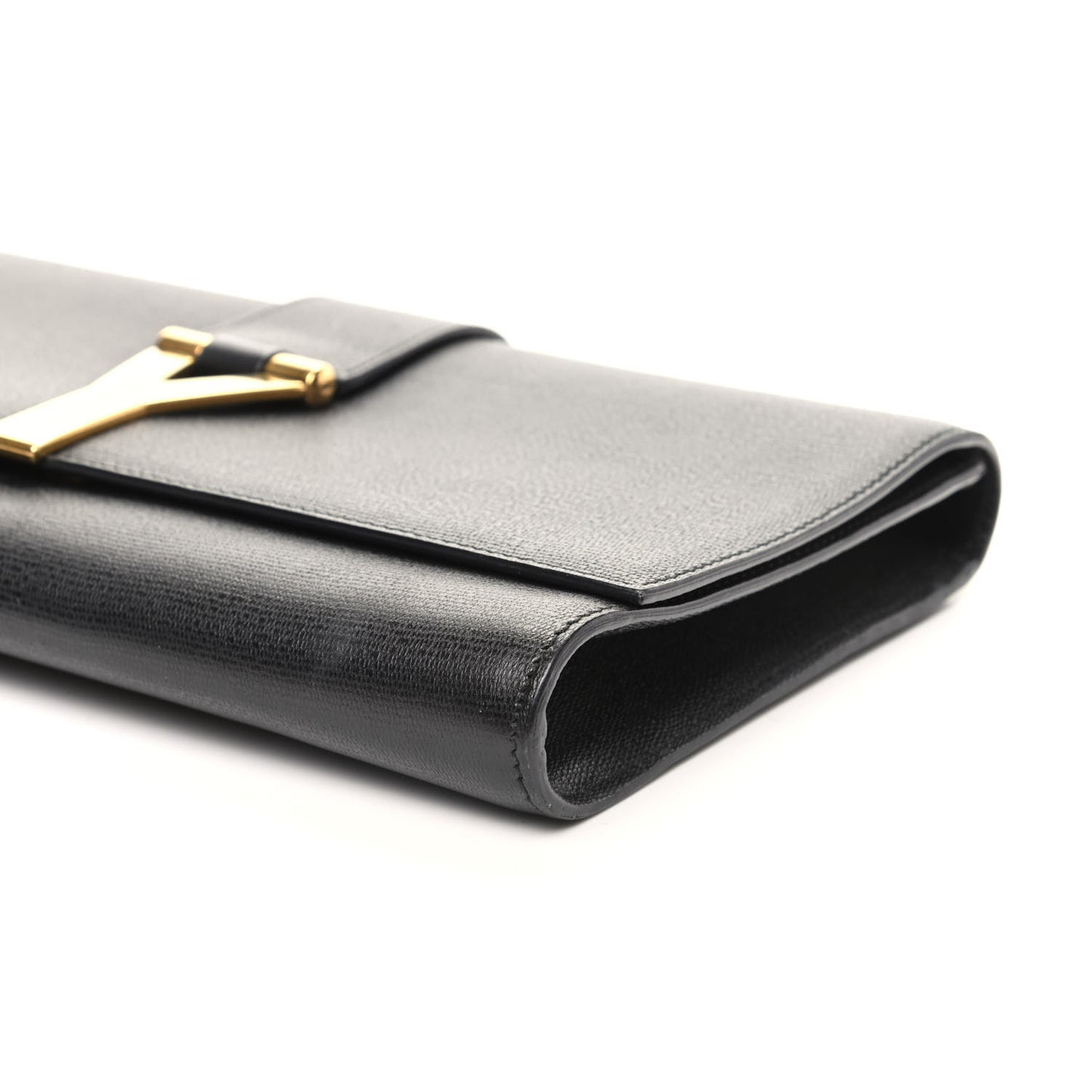 Textured Calfskin Y Ligne Clutch Black