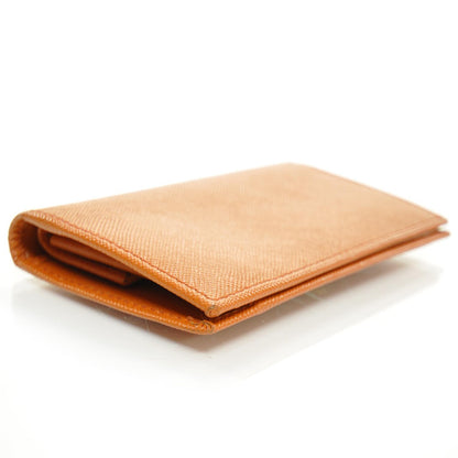 Prada Saffiano Card Holder Wallet Orange 5 of 9