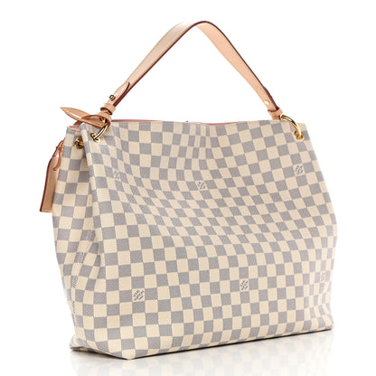 Louis Vuitton Damier Azur Graceful MM Rose Ballerine 3 of 9