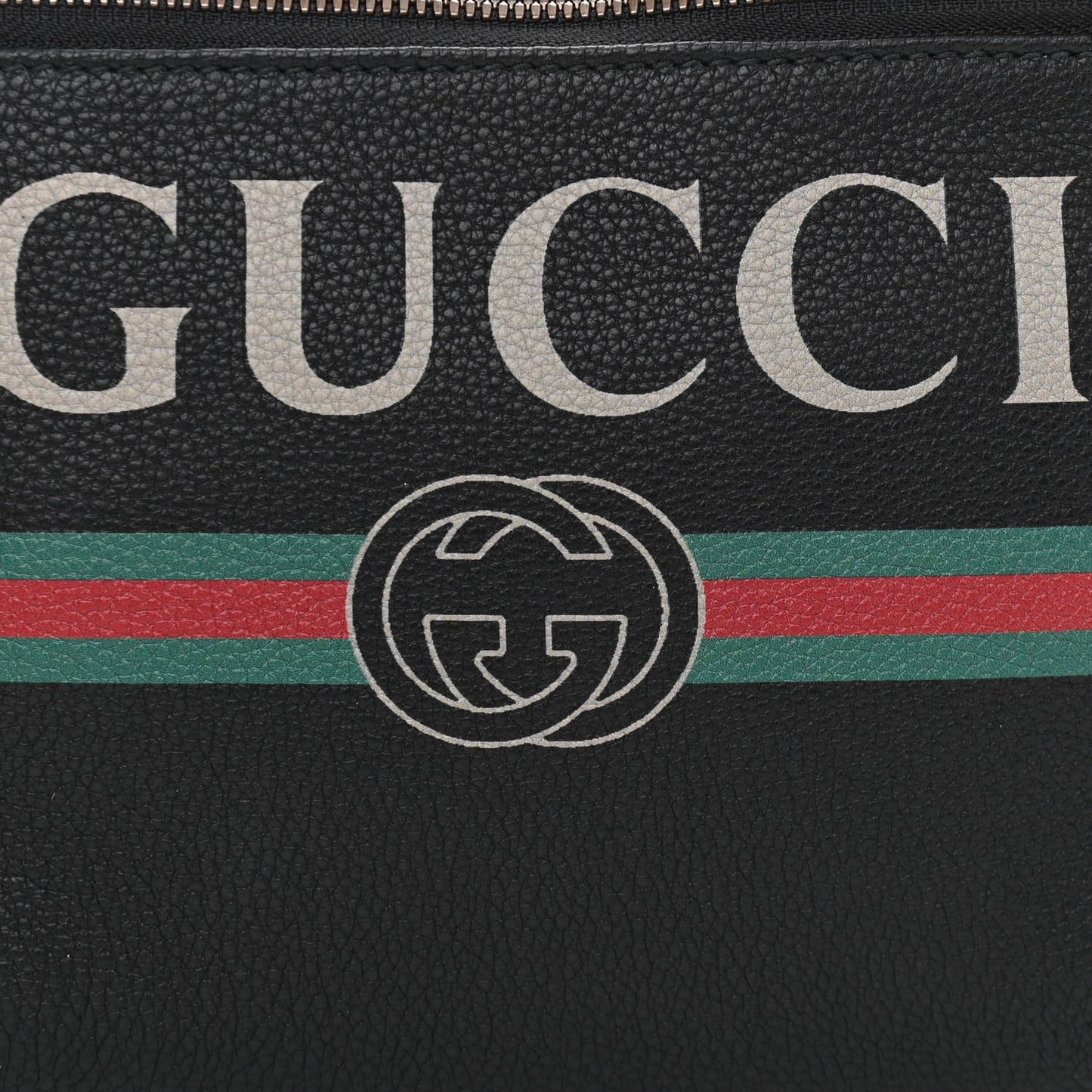 Grained Calfskin Logo Belt Bag Black