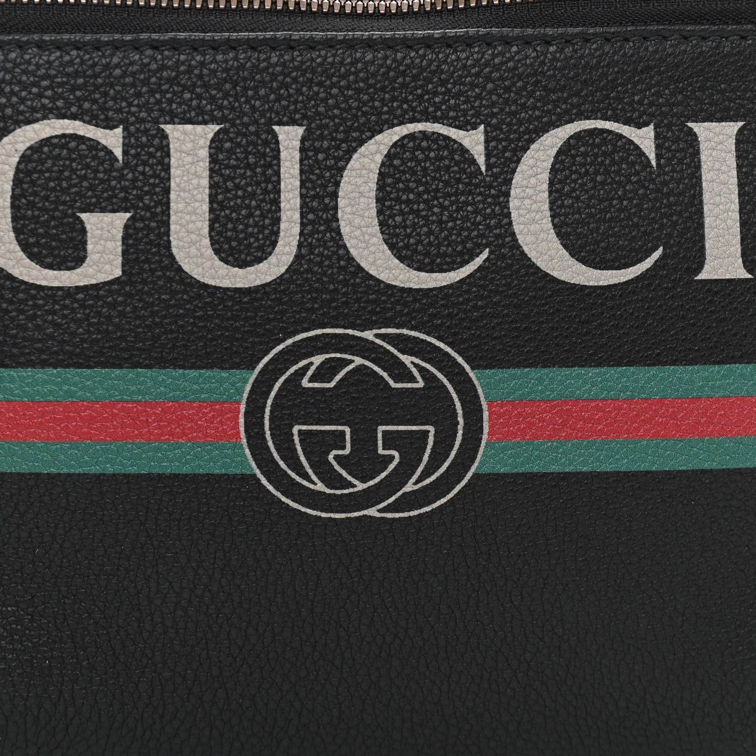 Gucci Grained Calfskin Logo Belt Bag Black 8 of 10