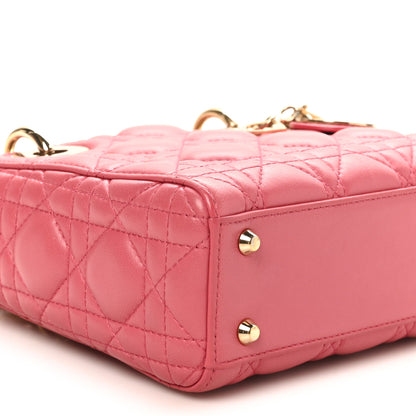 Christian Dior Lambskin Cannage Mini Lady Dior Pink 8 of 9