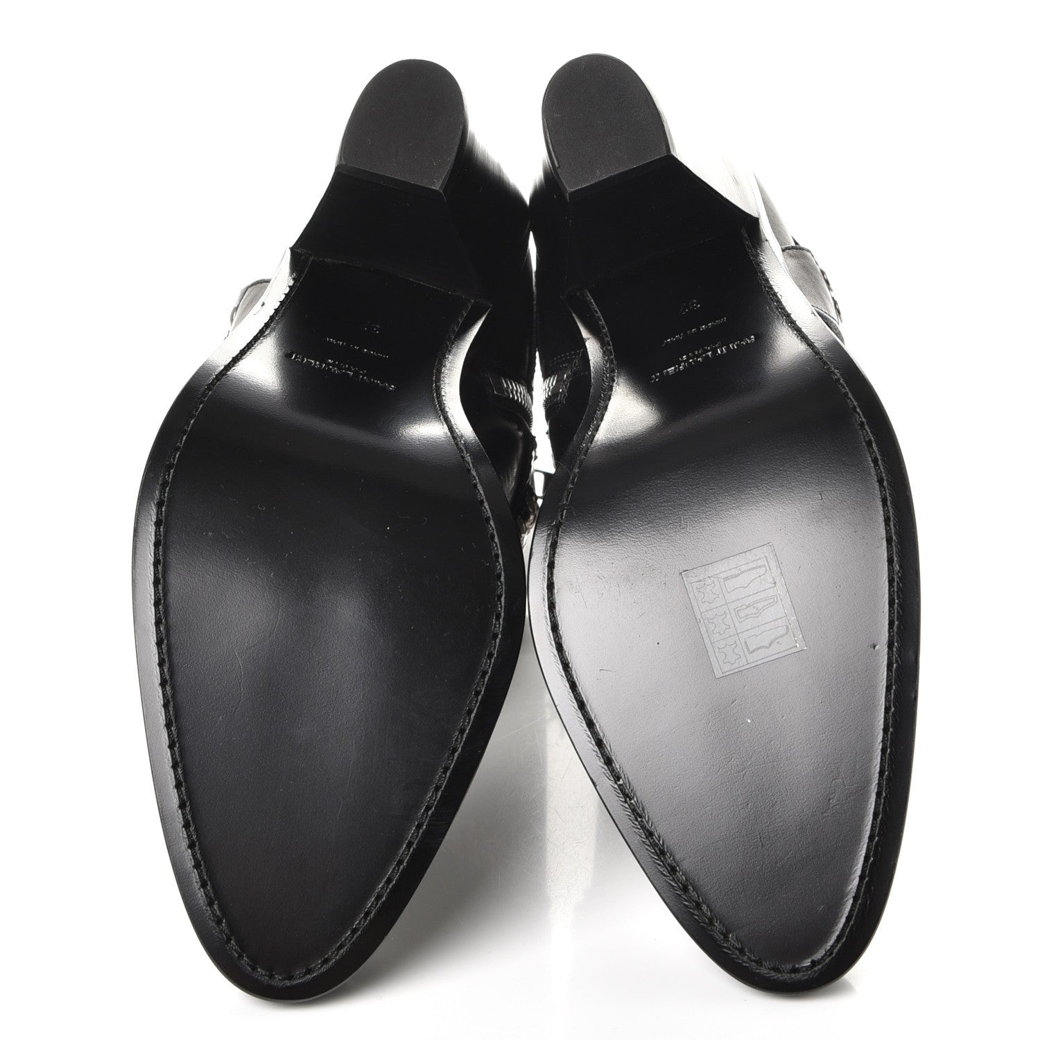 Saint Laurent Calfskin Chain Harness Curtis 80 Ankle Boots 37 Black 5 of 10
