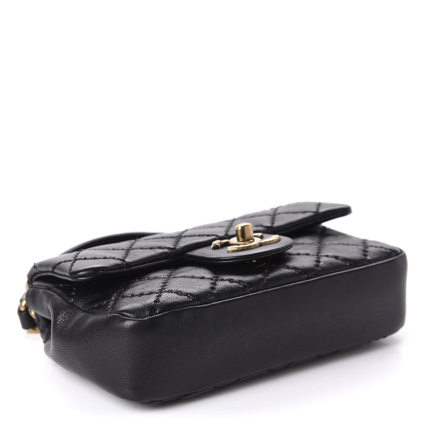 Calfskin Quilted Mini Urban Day Flap Black