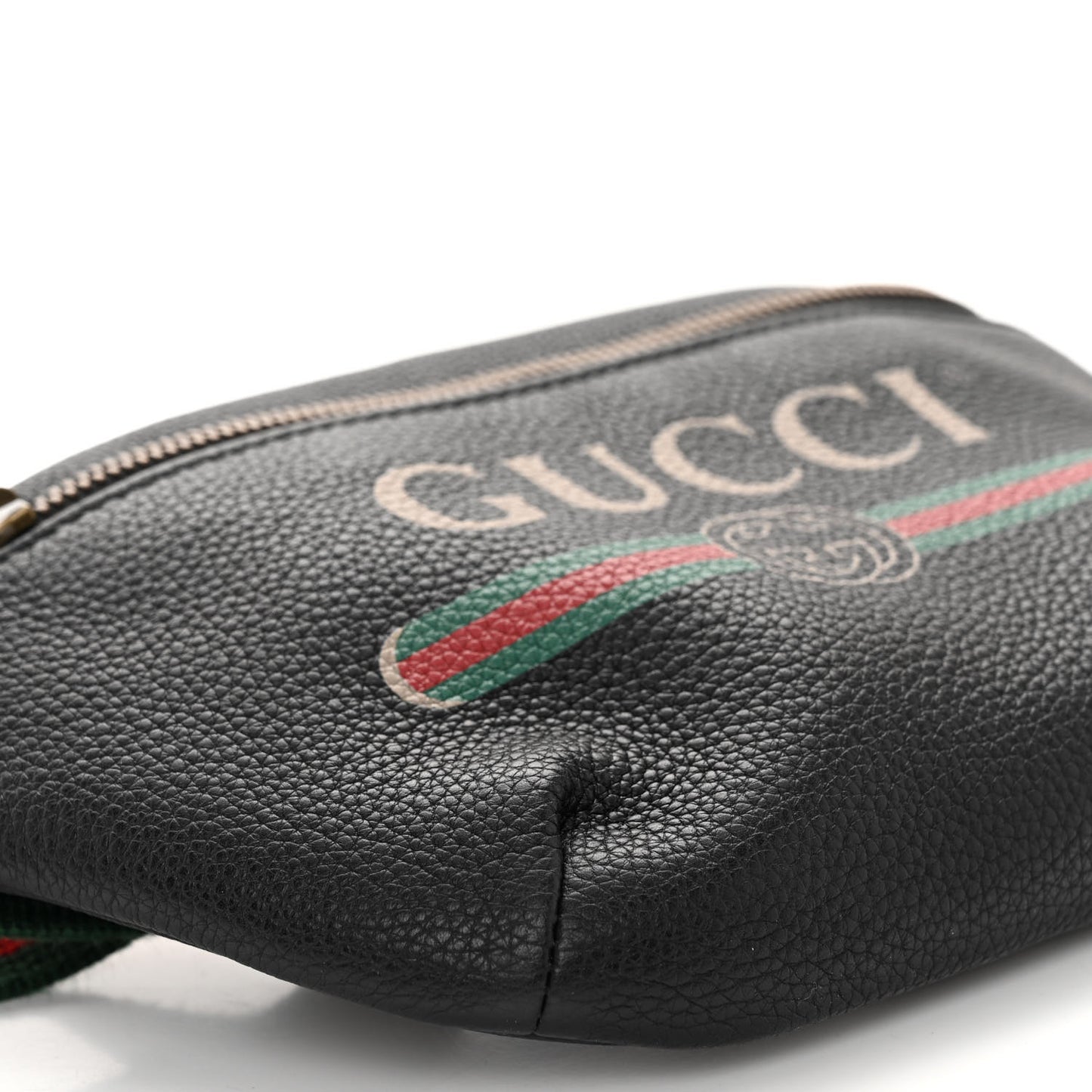 Grained Calfskin Small Logo Belt Bag Black