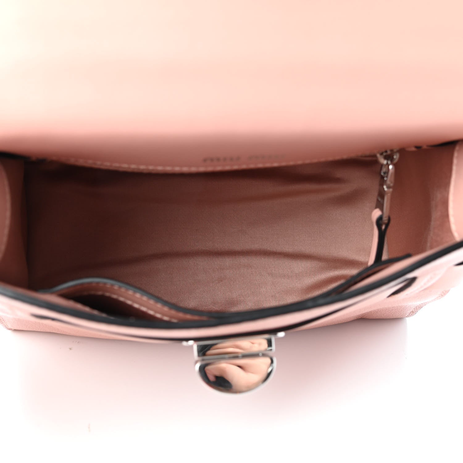 Miu Miu Goatskin Madras Click Top Handle Tote Orchidea 5 of 9