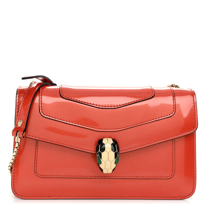 Bulgari Patent Serpenti Forever Small Shoulder Bag Orange 1 of 12