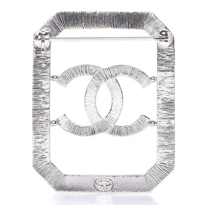 Chanel Crystal CC Brooch Silver 3 of 5