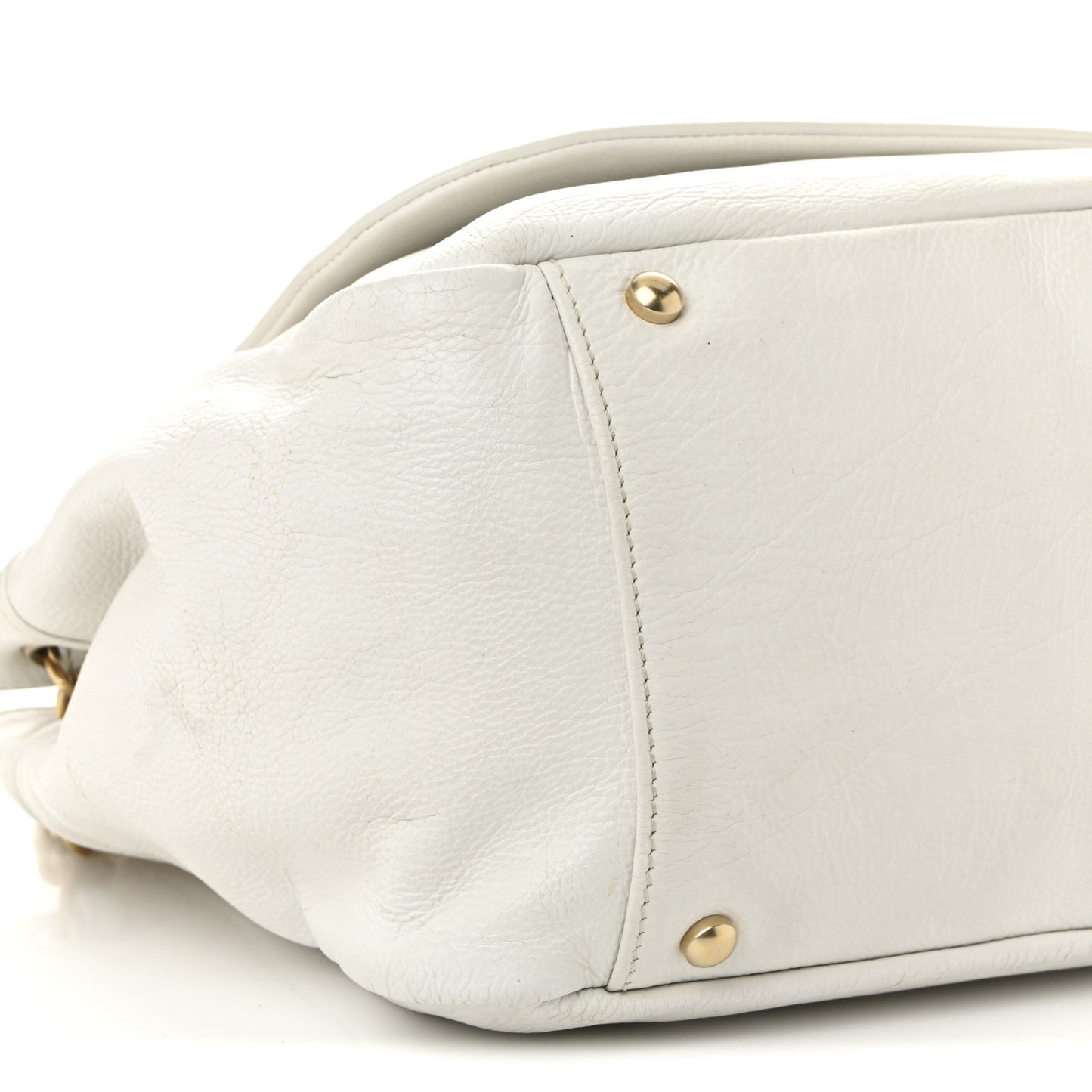 Grained Calfskin Metal Mosaic Flap White