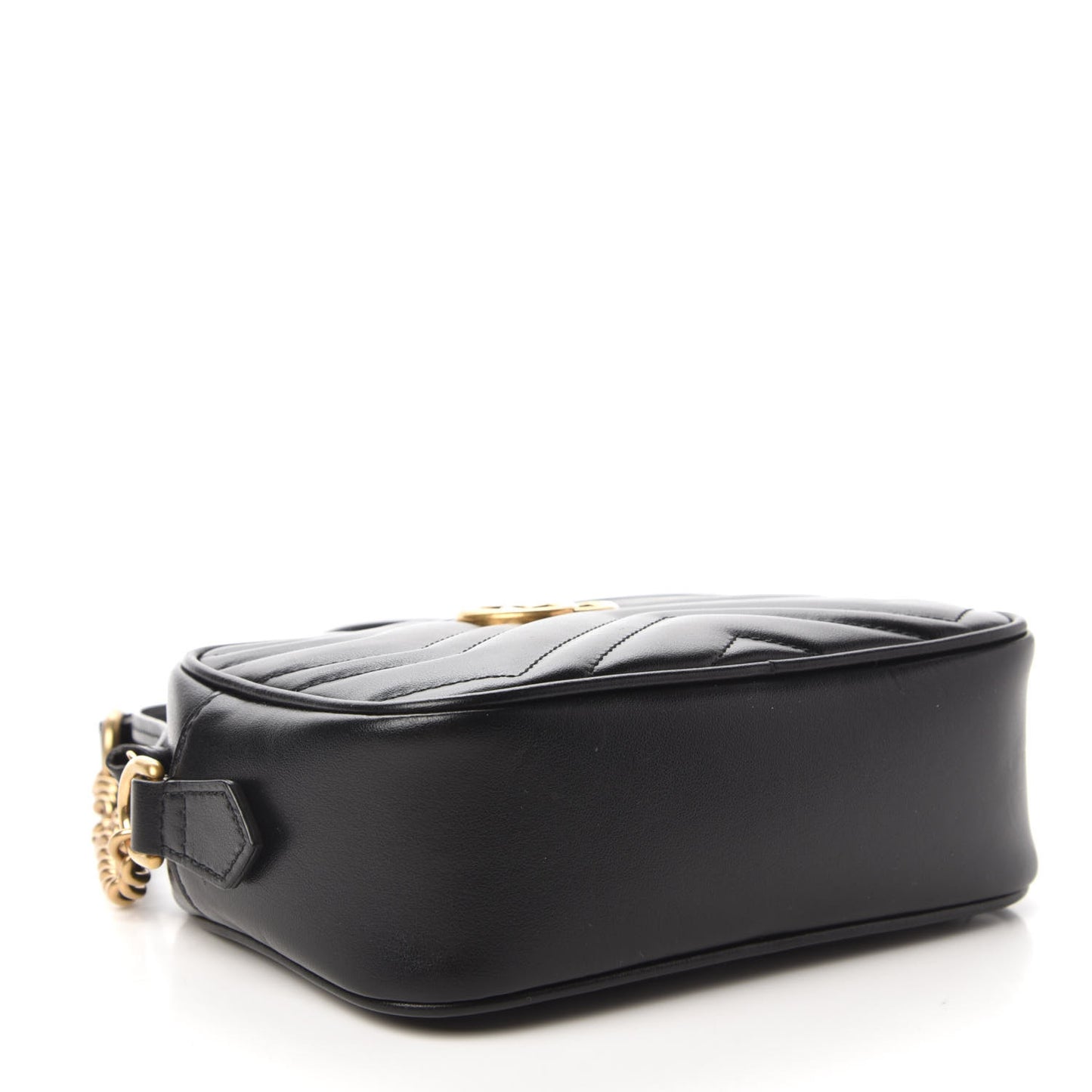 Calfskin Matelasse Mini GG Marmont Chain Shoulder Bag Black